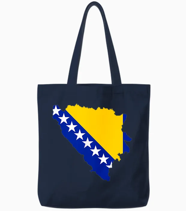 Bosnien Flagge Bosnische Farben Sarajevo Frauen Männer Bih Tote Bags in Navy