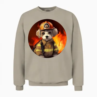 Dogs Firefighter / Fireman Dog Unisex Sweatshirt - Sand