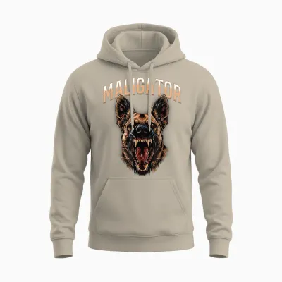 Maligator Belgian Malinois Dog Breed T-Shirt, Black, S Unisex Hoodie - Sand
