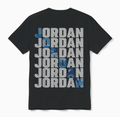 Diagonal Jordan Camo Pattern Blue Retro Camouflage Unisex T-Shirt - Black