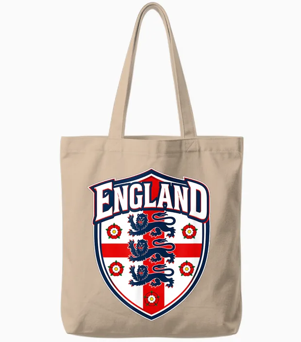 England Flag Shirts for Men Women Kids Patriotic England Tote Bags in Natural