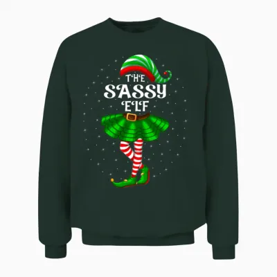 The Sassy Elf Christmas Unisex Sweatshirt - Forest