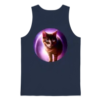 Funny Catstronaut Unisex Tank Top - Navy – 1
