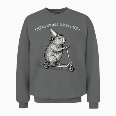 Off to Cause a Kerfuffle Funny Capybara Meme Unisex Sweatshirt - Graphite Heather