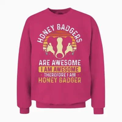 Retro Honey Badger Are Awesome Unisex Sweatshirt - Heliconia