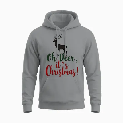 Oh Deer It's Christmas Unisex Hoodie - Sport Grey