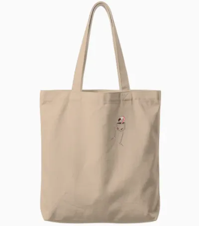 For Flamingo-Lovers L Fancy Pink Flamingo in a Pocket Tote Bags - Natural