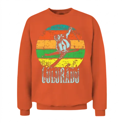 Colorado Mountain Ski Vacation Beaver Creek Skiing Unisex Sweatshirt - Orange