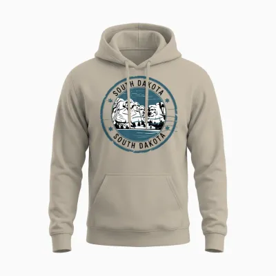 Usa Vintage American Stamps Us State South Dakota Unisex Hoodie - Sand