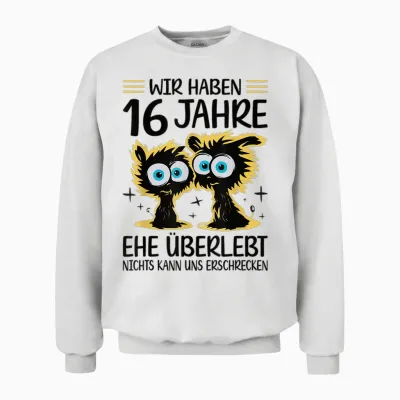 16 Jahre Verheiratet 16. Hochzeitstag Saphirhochzeit Unisex Sweatshirt - White
