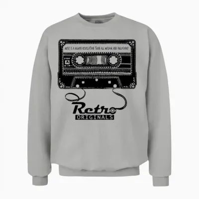 Casette Retro Unisex Sweatshirt - Ash
