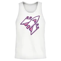 Classic Retro Game Spaceship Unisex Tank Top - White – 2
