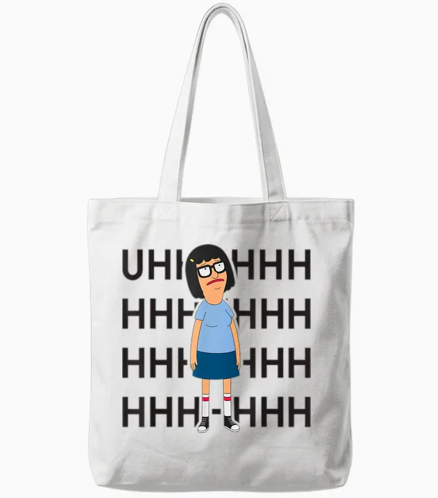 Bob's Burgers Tina Uhhhhhhhh Tote Bags in White
