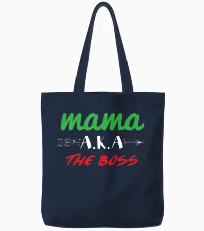 The Boss Italy Italian Pride Quotes Mama Tote Bags - Navy