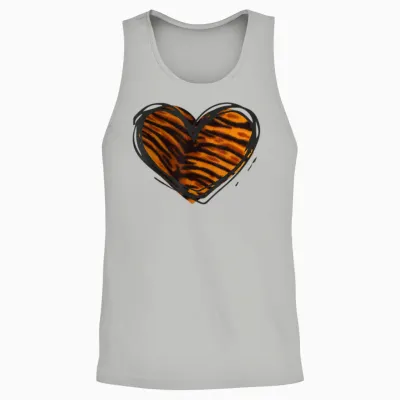 Herz-Tiger-Muster – I Love Tiger Unisex Tank Top - Ash