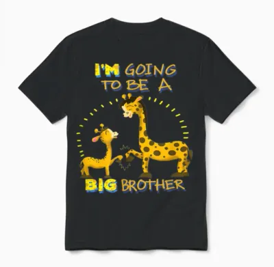 Brother Giraffes Funny Unisex T-Shirt - Black
