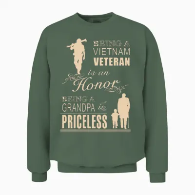 Vietnam War - Being a Grandpa Viet Nam Veteran S Unisex Sweatshirt - Military Green
