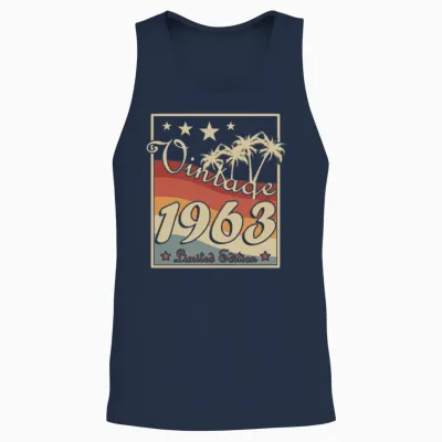 Vintage 1963 Retro Style Unisex Tank Top - Navy