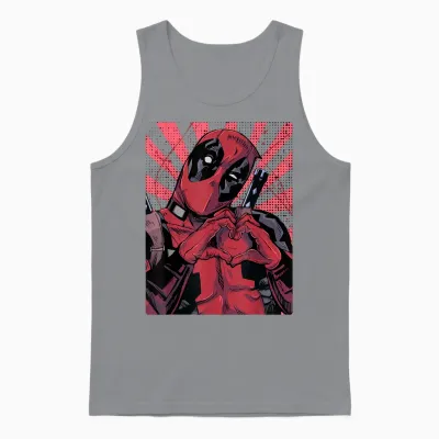 Heart Closed Hand Marvel Deadpool Unisex Tank Top - Sport Grey