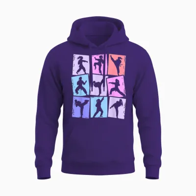 Taekwondo Karate Kampfsport Damen Kinder Mädchen Unisex Hoodie - Purple