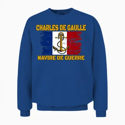 Charles De Gaulle R91 Nuclear Aircraft Carrier Father Grandfather Unisex Sweatshirt - Royal
