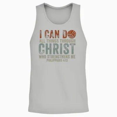 I Can Do All Things Through Volleyball Unisex Tank Top - Ash