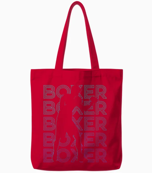 Boxer Boxing Retro & Mma Tote Bags in Red