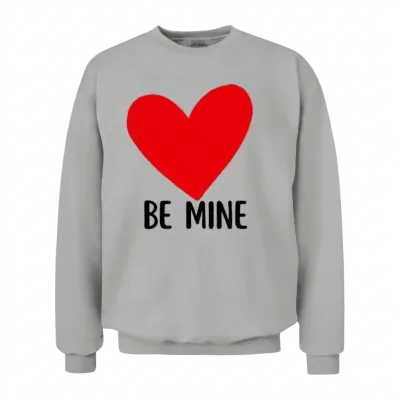Be Mine Heart Graphic Unisex Sweatshirt - Ash