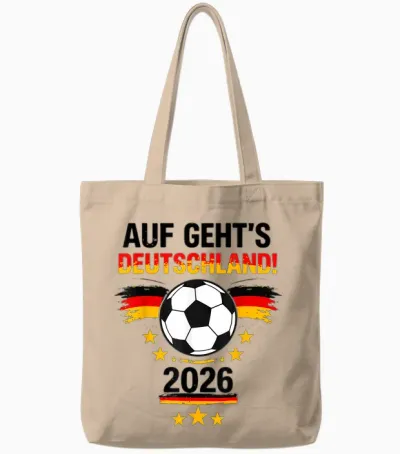 Auf Geht's Deutschland 2026 Fußball Deutschland Fan Tote Bags - Natural