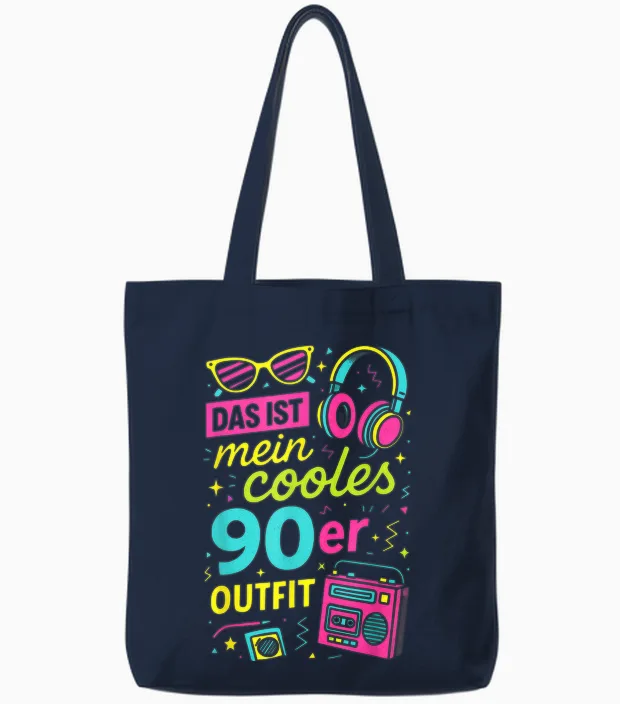 Das Ist Mein Cooles 90er Outfit - 90s 80s Tote Bags in Navy