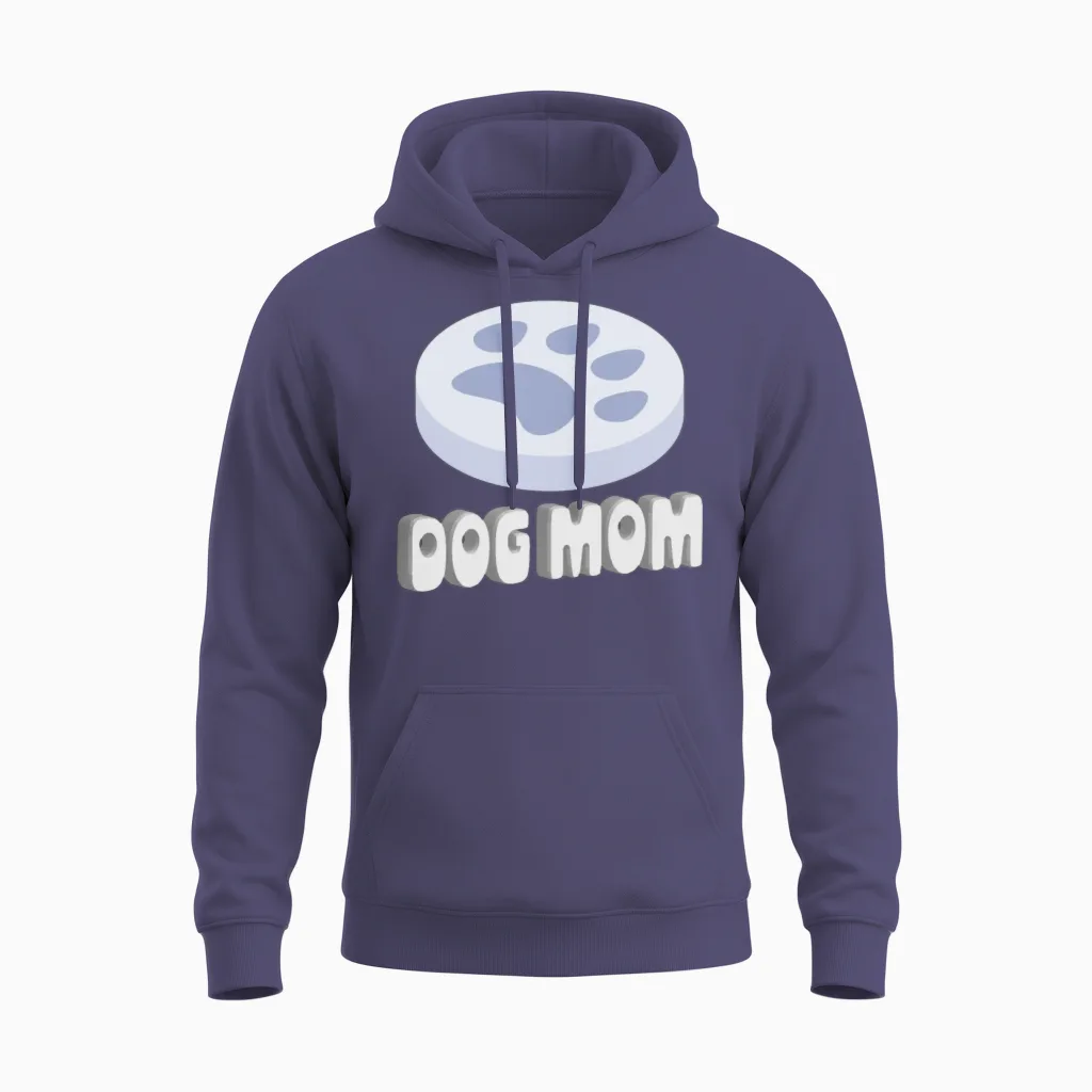 Dog Mom Unisex Hoodie in Heather Sport Dark Navy