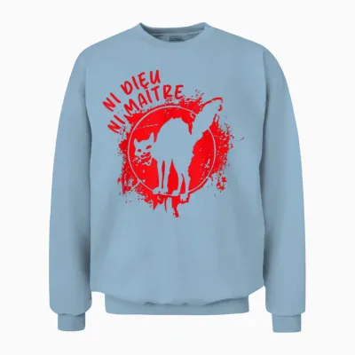 Neither God nor Master | Neither God nor Master Unisex Sweatshirt - Light Blue
