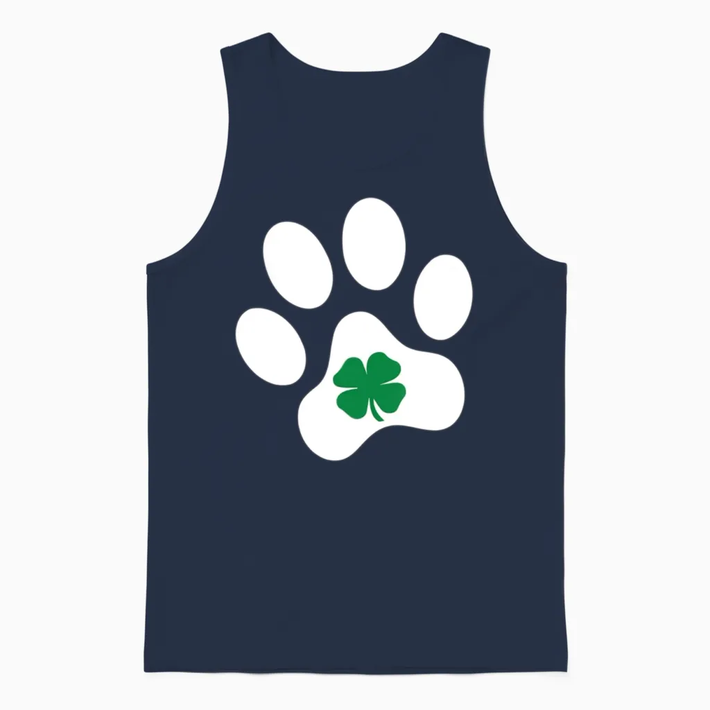 Dog St. Patrick's Day - Shamrock Dog Unisex Tank Top in Navy