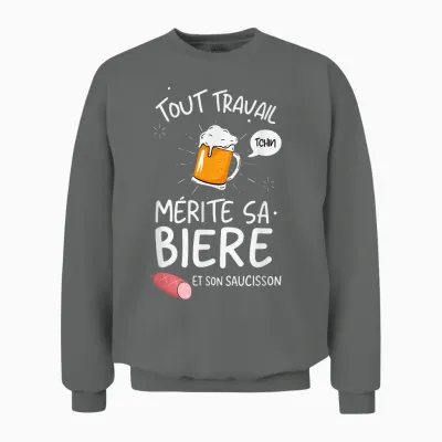 Idée Cadeau Drôle Apéro Bière Saucisson Pour Homme Unisex Sweatshirt - Graphite Heather