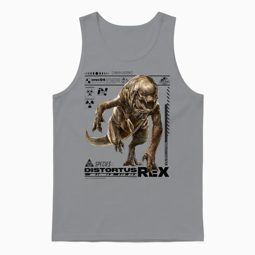 Jurassic World Rebirth Distortus Rex Ingen Species File Unisex Tank Top in Sport Grey