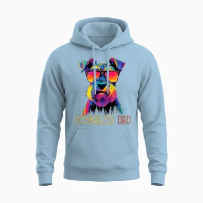Motif Schnauzer Amusant Pour Hommes Et Femmes Amoureux Des Chiens Unisex Hoodie - Light Blue