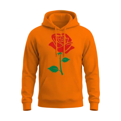 Rose Unisex Hoodie - Safety Orange