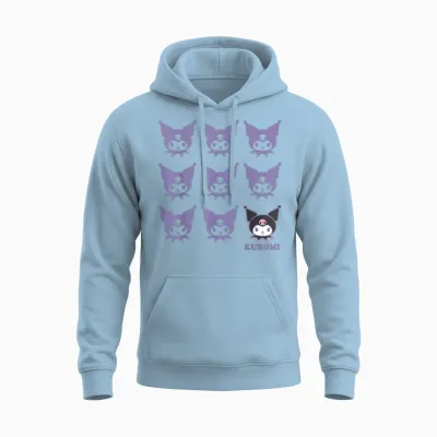 Kuromi Real T-Shirt - Unisex Kids Adult - Black - Short Sleeve - Cotton 100% - Small Unisex Hoodie - Light Blue