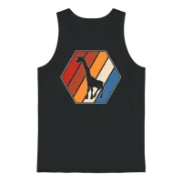 Giraffe Retro Unisex Tank Top - Black – 1