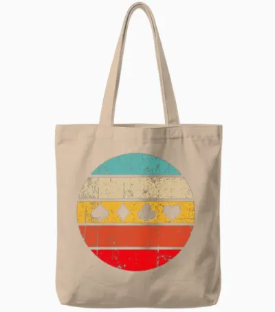 Poker Retro Tote Bags - Natural
