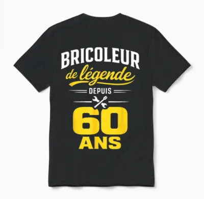 Bricoleur De Légende 60 Ans Homme Humour Cadeau Anniversaire Unisex T-Shirt - Black
