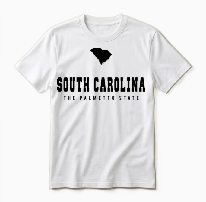 South Carolina Shape Unisex T-Shirt in White