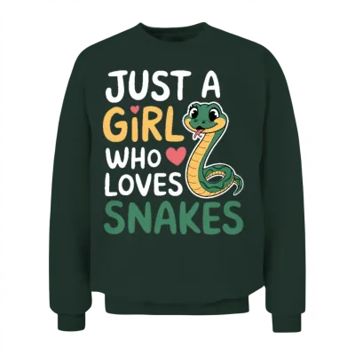 Just a Girl Who Loves Snakes Unisex Sweatshirt - Forest