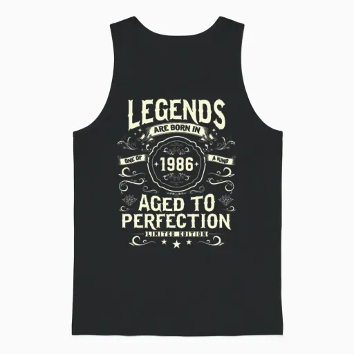 Retro '86: Timeless Birthday Gift Unisex Tank Top in Black