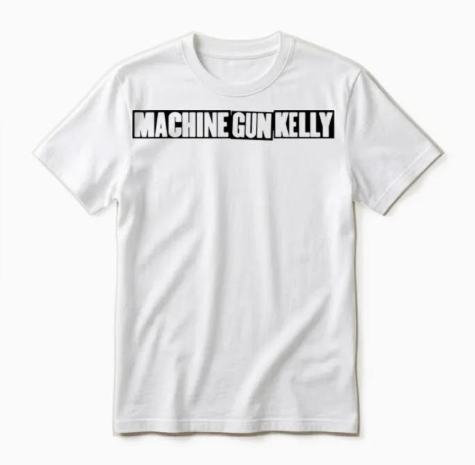 Machine Gun Kelly Official T-Shirt Pink Sleeveless Classic Unisex Adults and Children Small Unisex T-Shirt in White
