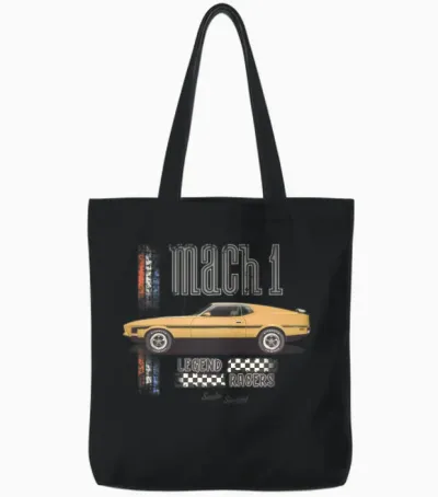 Mach 1 - Legend Racers Tote Bags - Black