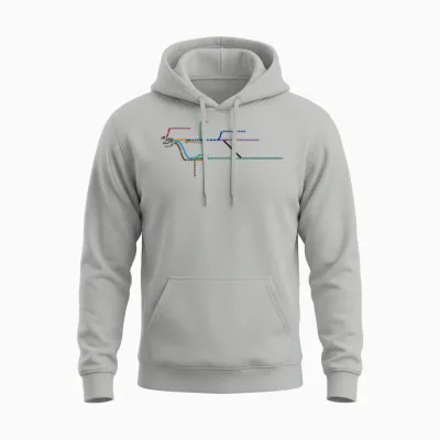 Lirr Long Island Rail Road Map Unisex Hoodie - Ash