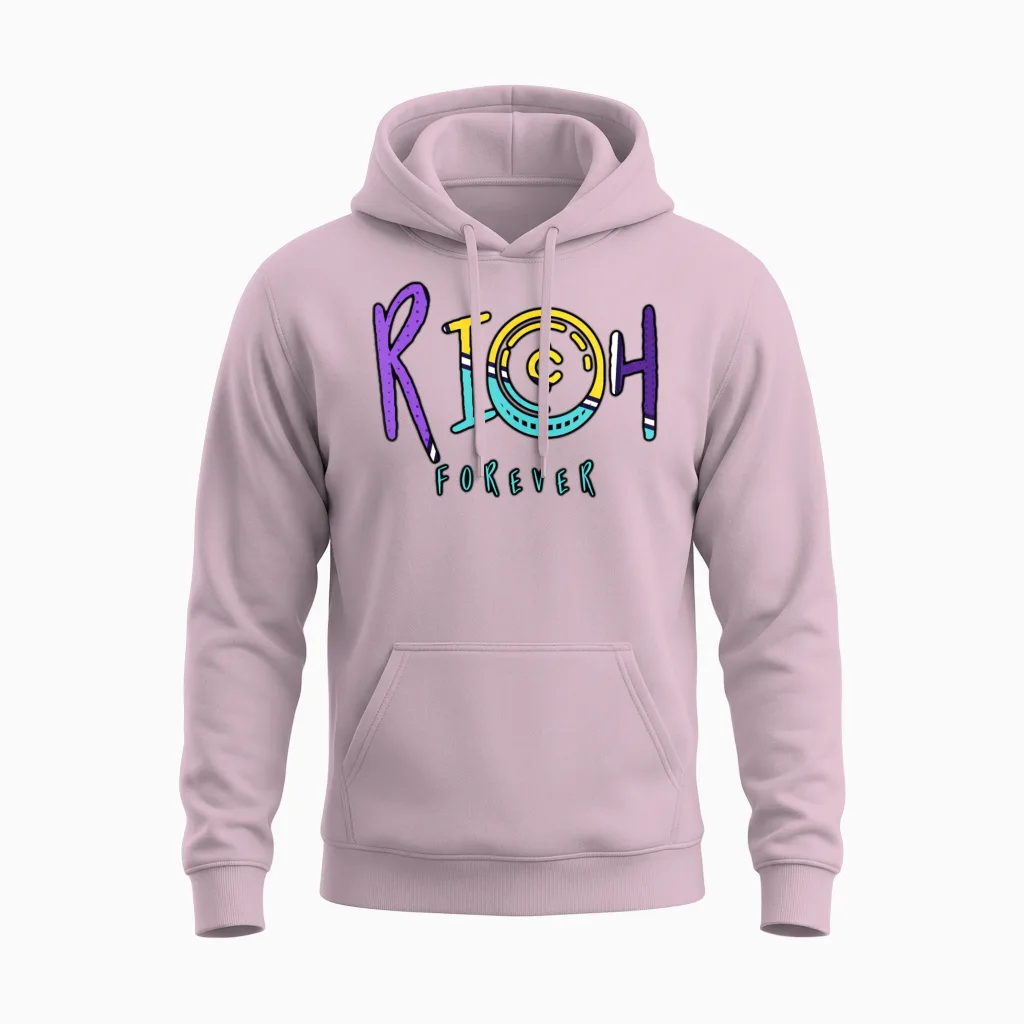 Richforever Retro Unisex Hoodie in Light Pink