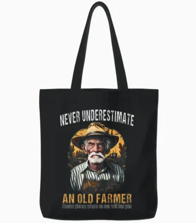 Old Farmer Tote Bags - Black