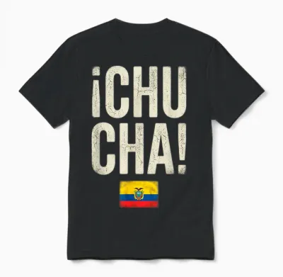 Ecuador Flag Chucha Vintage Graphic Unisex T-Shirt - Black